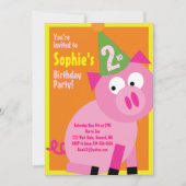 Birthday Party van Varkens Kind Kaart (Voorkant)