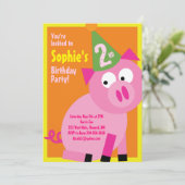 Birthday Party van Varkens Kind Kaart (Staand voorkant)