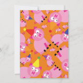 Birthday Party van Varkens Kind Kaart (Achterkant)