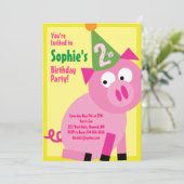 Birthday Party van Varkens Kind Kaart (Staand voorkant)