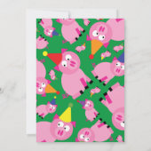 Birthday Party van Varkens Kind Kaart (Achterkant)