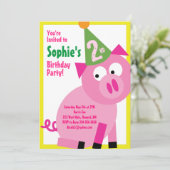 Birthday Party van Varkens Kind Kaart (Staand voorkant)