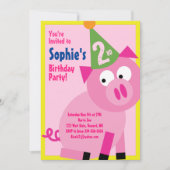 Birthday Party van Varkens Kind Kaart (Voorkant)