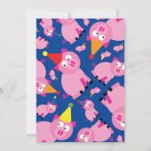 Birthday Party van Varkens Kind Kaart (Achterkant)