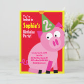 Birthday Party van Varkens Kind Kaart (Staand voorkant)