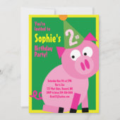 Birthday Party van Varkens Kind Kaart (Voorkant)