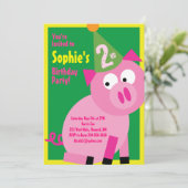 Birthday Party van Varkens Kind Kaart (Staand voorkant)