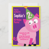 Birthday Party van Varkens Kind Kaart (Voorkant)