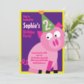 Birthday Party van Varkens Kind Kaart (Staand voorkant)