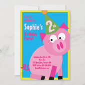 Birthday Party van Varkens Kind Kaart (Voorkant)