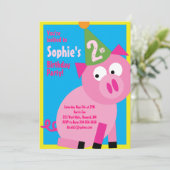 Birthday Party van Varkens Kind Kaart (Staand voorkant)