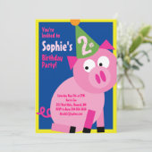 Birthday Party van Varkens Kind Kaart (Staand voorkant)