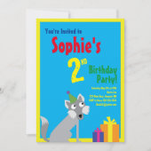 Birthday Party van Wolf Animal Kind Kaart (Voorkant)