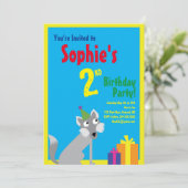 Birthday Party van Wolf Animal Kind Kaart (Staand voorkant)