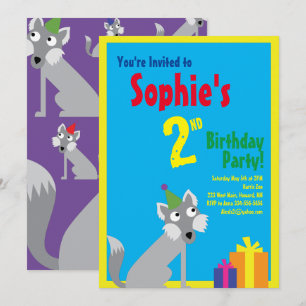 Birthday Party van Wolf Animal Kind Kaart