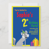 Birthday Party van Wolf Animal Kind Kaart (Voorkant)