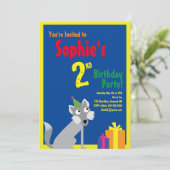 Birthday Party van Wolf Animal Kind Kaart (Staand voorkant)