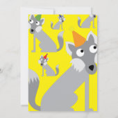 Birthday Party van Wolf Animal Kind Kaart (Achterkant)