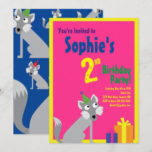 Birthday Party van Wolf Animal Kind Kaart