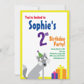 Birthday Party van Wolf Animal Kind Kaart (Voorkant)