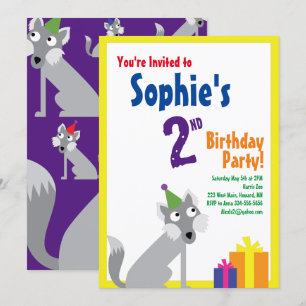 Birthday Party van Wolf Animal Kind Kaart