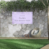 Birthday party violet lavender glitter name spandoek