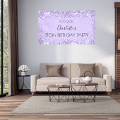Birthday party violet lavender glitter name spandoek