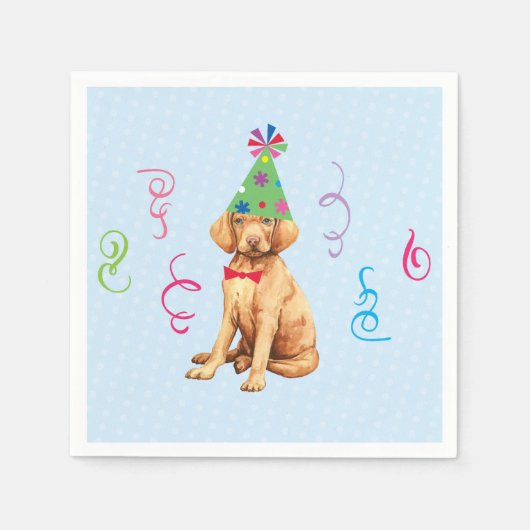 Birthday Party Vizsla Napkins Servet (Voorkant)