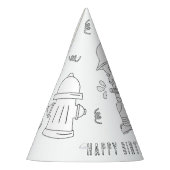 Birthday party voor brandweerlieden - kleur uw eig feesthoedjes (Links)