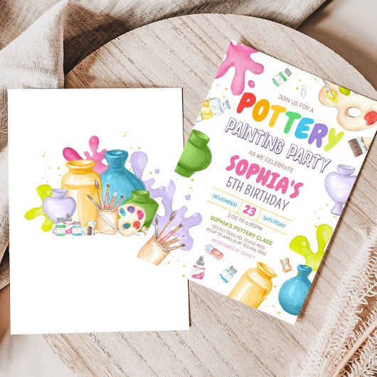 Birthday Party voor het schilderen van aardewerk Kaart