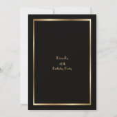 Birthday Party-vrouw, gouden Gatsby-stijl, zwart Kaart (Achterkant)