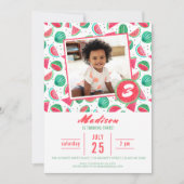 Birthday Party Watermeloen Fruit | Uitnodigingen (Voorkant)