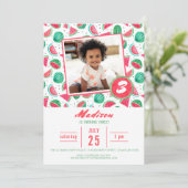 Birthday Party Watermeloen Fruit | Uitnodigingen (Staand voorkant)