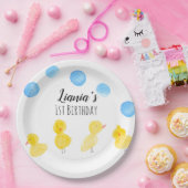 Birthday Party Waterverf Cute Ducks Hand Papieren Bordje (Feest)