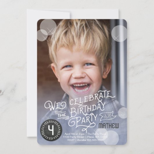 Birthday Party Waterverf | Invitatie-jongen Kaart (Voorkant)