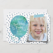 Birthday Party Waterverf | Uitnodigingsjongen Kaart (Voorkant)