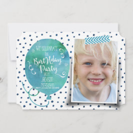 Birthday Party Waterverf | Uitnodigingsjongen Kaart