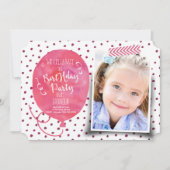 Birthday Party Waterverf | Uitnodigingsmeisje Kaart (Voorkant)