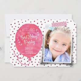 Birthday Party Waterverf | Uitnodigingsmeisje Kaart