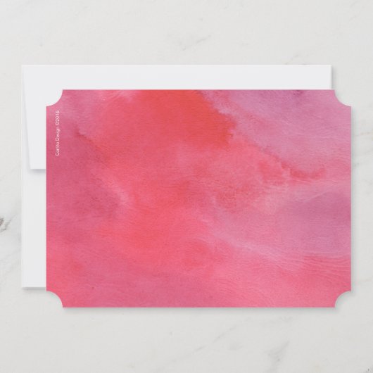 Birthday Party Waterverf | Uitnodigingsmeisje Kaart (Achterkant)