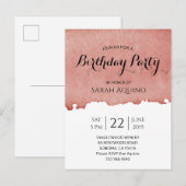 Birthday Party Waterverf Wine Stain Winery Uitnodiging Briefkaart (Voorkant / Achterkant)