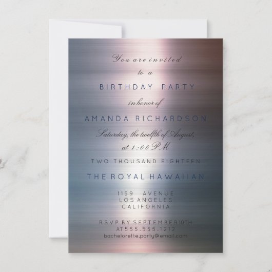 Birthday Party Weekend Ombre Metallic Gray Kaart (Voorkant)