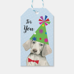 Birthday Party Weimaraner Gift Labels Cadeaulabel
