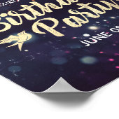 Birthday Party Welcome Marsala Floral Paars Light Poster (Hoek)