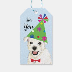Birthday Party Westie Gift Labels Cadeaulabel