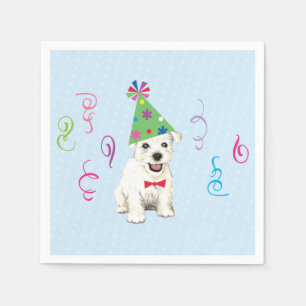 Birthday Party Westie Napkins Servet