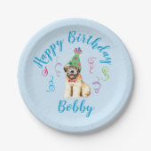 Birthday Party Wheaten Terrier Paper Borden Papieren Bordje (Voorkant)