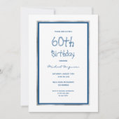 Birthday party white blue, nautisch kaart (Voorkant)