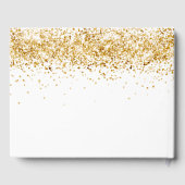 Birthday party white gold glitter stofnaam gastenboek (Achterkant)