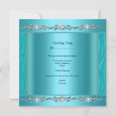 Birthday Party Wild Blauwgroen Zebra Diamond Kaart (Achterkant)